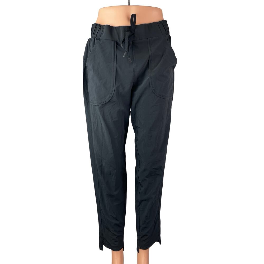 All In Motion Women's Black High Waisted Tie Tapered Leg Trousers Pants Size S